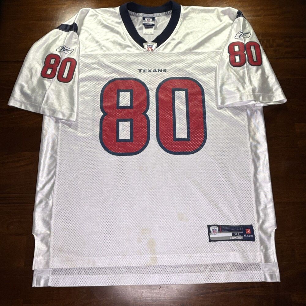 Andre Johnson 80 Houston Texans Reebok NFL Jersey Mens XL White Sewn Stitched